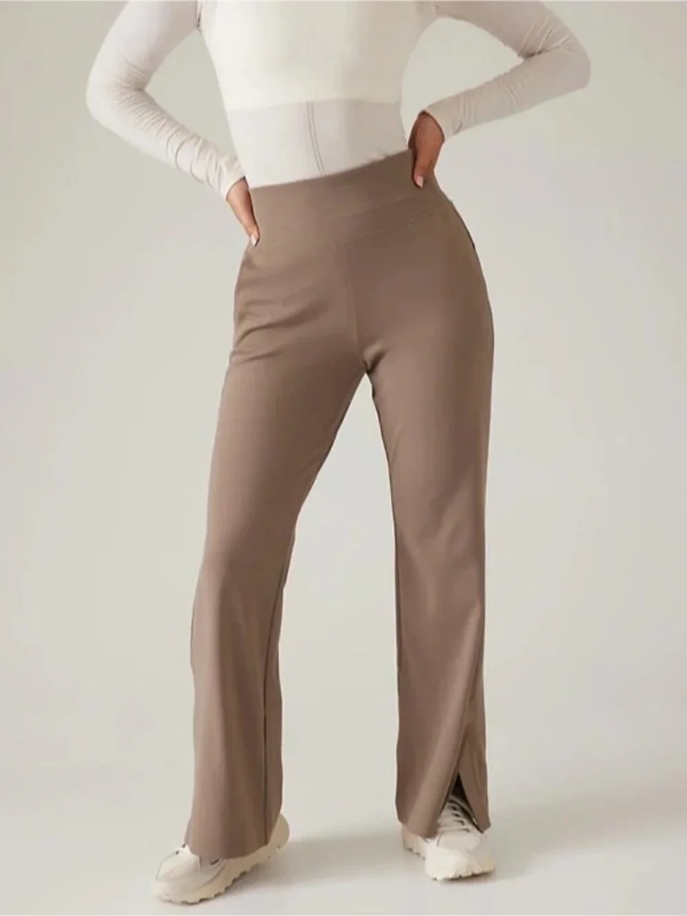Athleta Venice Flare Pants in Pyrite Brown sz S Tall 34" Inseam - Picture 3 of 14